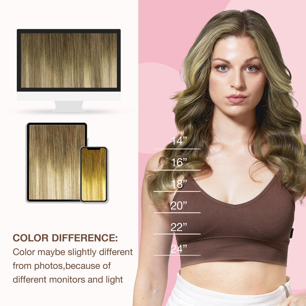 GOO GOO Sew In Hair Extensions 18In 100g on model