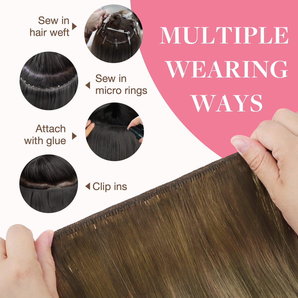 GOO GOO Sew In Hair Extensions 18In 100g side view
