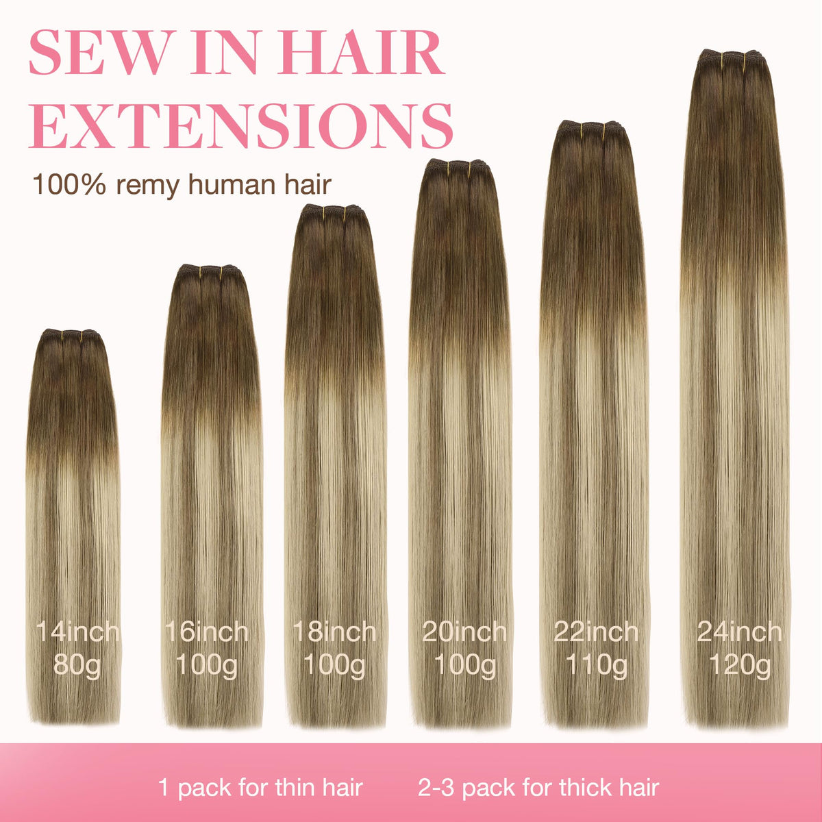 GOO GOO Sew In Hair Extensions 18In 100g styled