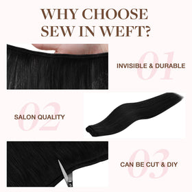 GOO GOO Sew In Hair Extensions 22In close-up of weft