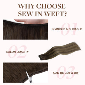 GOO GOO Sew In Hair Extensions close-up of weft