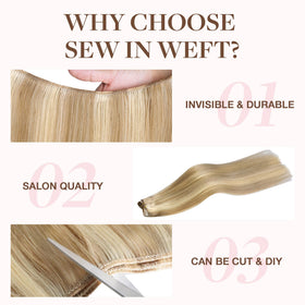 GOO GOO Sew in Hair Extensions close-up of weft