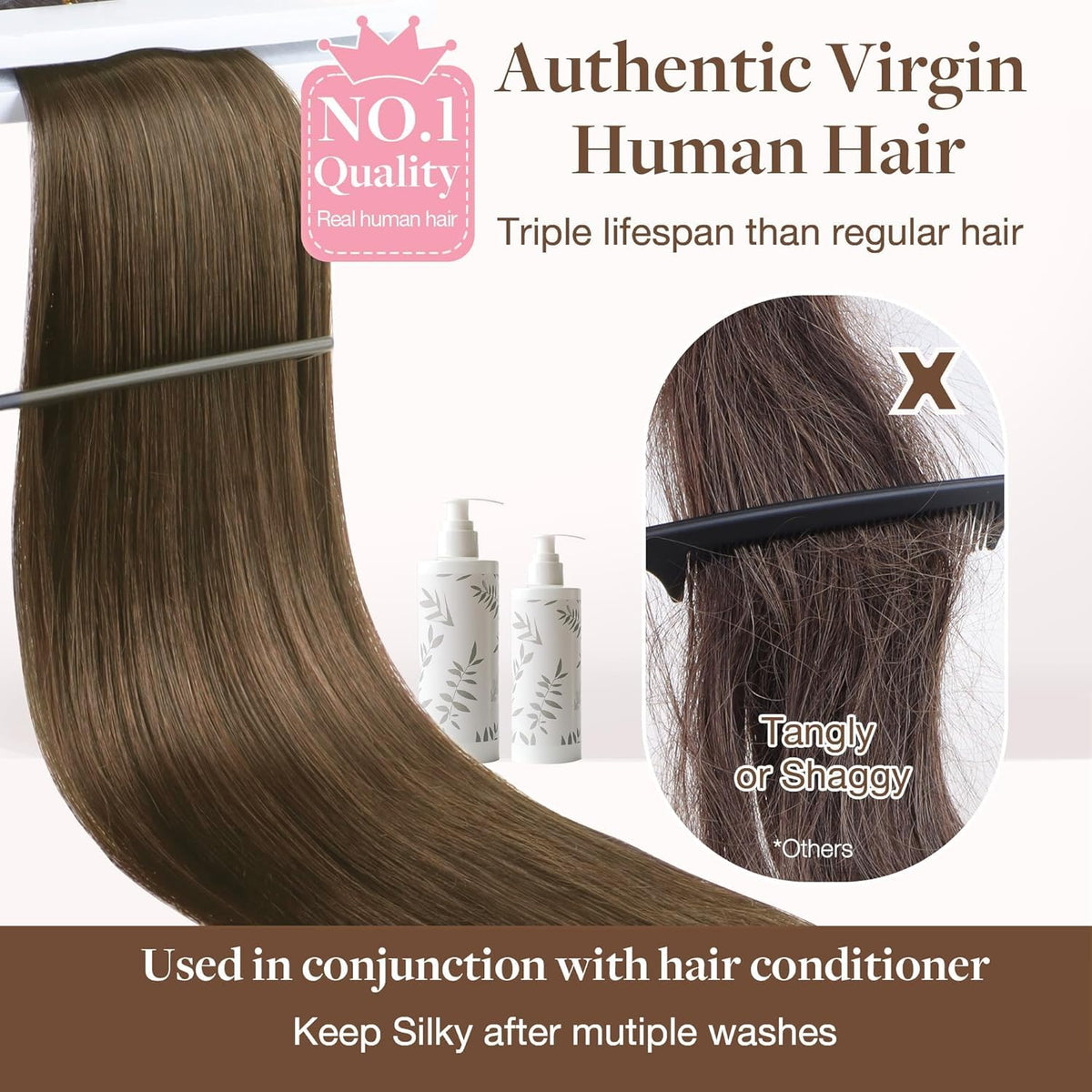 GOO GOO Sew in Hair Extensions Light Ash Brown packaging