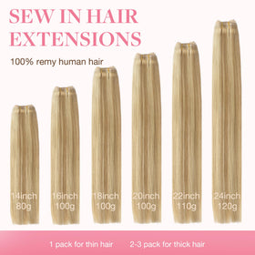 GOO GOO Sew in Hair Extensions showing length and texture