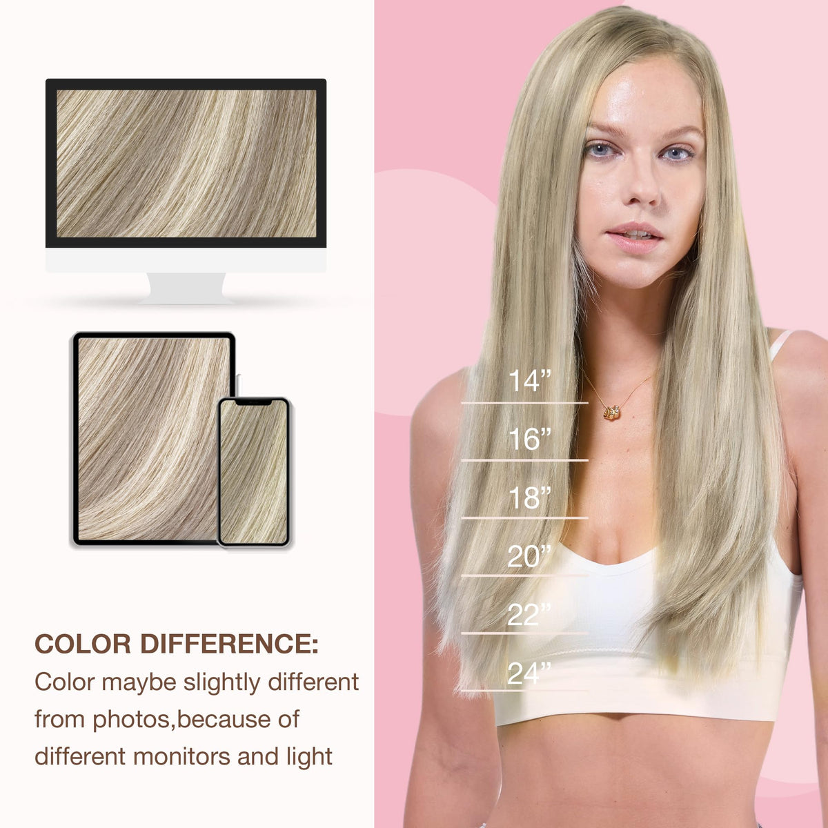 GOO GOO Sew In Hair Extensions showing texture and shine