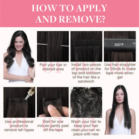 GOO GOO Tape in Hair Extensions 14inch application process