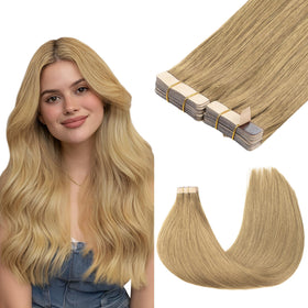 GOO GOO Tape in Hair Extensions 14inch bronde front view