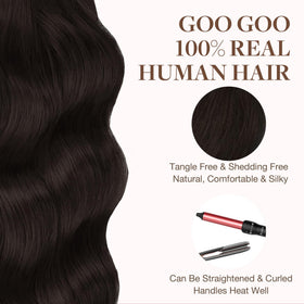 GOO GOO Tape in Hair Extensions 14inch dark brown side view
