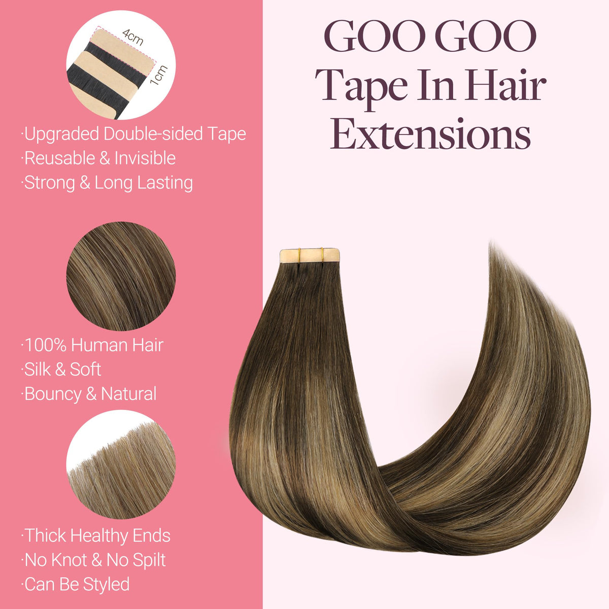 GOO GOO Tape in Hair Extensions 150g bundle