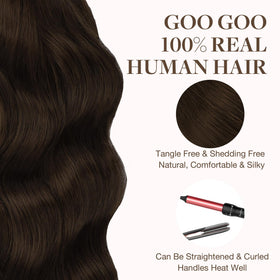 GOO GOO Tape in Hair Extensions 16inch Chocolate Brown side view
