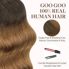 GOO GOO Tape in Hair Extensions 16inch styled on model