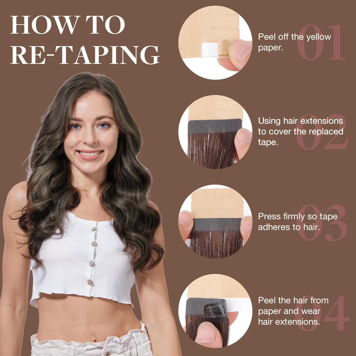 GOO GOO Tape in Hair Extensions 1B/19/1B colour blend
