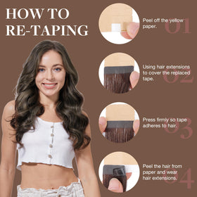 GOO GOO Tape in Hair Extensions 1B/19/1B installation process