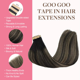 GOO GOO Tape in Hair Extensions 1B/19/1B packaging