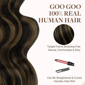 GOO GOO Tape in Hair Extensions 1B/6/1B Balayage back view