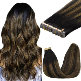 GOO GOO Tape in Hair Extensions 1B/6/1B Balayage front view