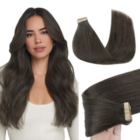 GOO GOO Tape in Hair Extensions 1C Mocha Brown 22inch front view