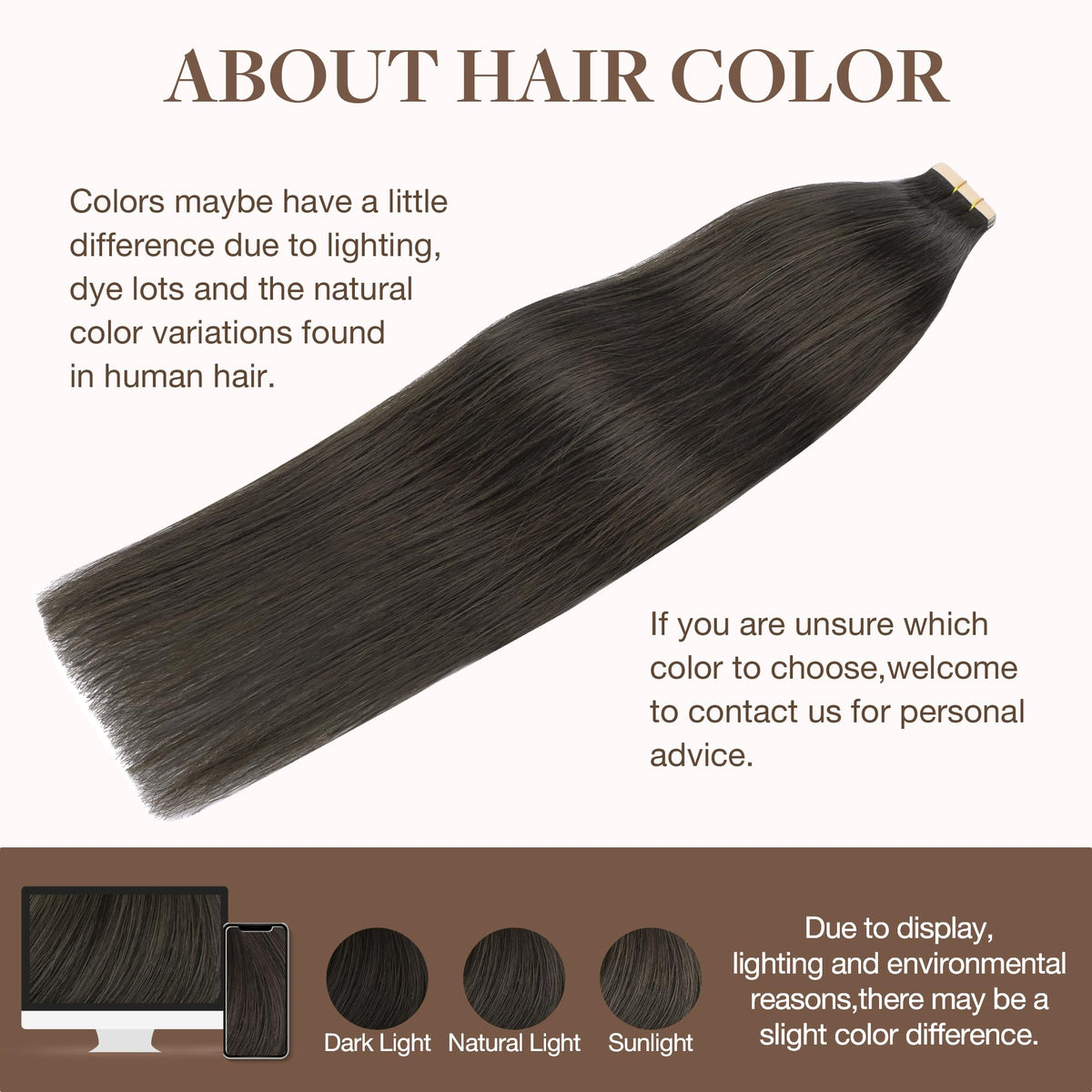 GOO GOO Tape in Hair Extensions 1C Mocha Brown on model