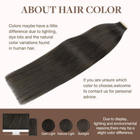 GOO GOO Tape in Hair Extensions 1C Mocha Brown on model