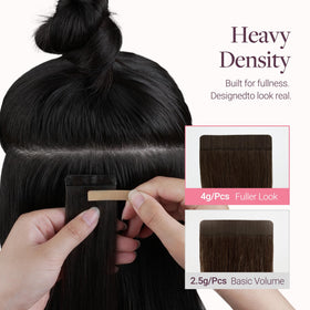 GOO GOO Tape in Hair Extensions 20 Inch Chocolate Brown back view