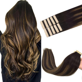 GOO GOO Tape in Hair Extensions 20inch 2/6/2 Balayage front view