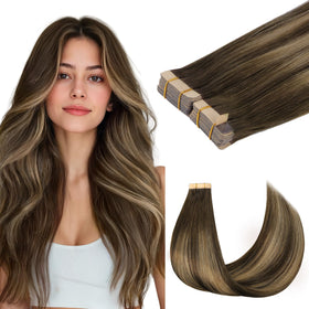 GOO GOO Tape in Hair Extensions 22 inch 4/27/4 front view
