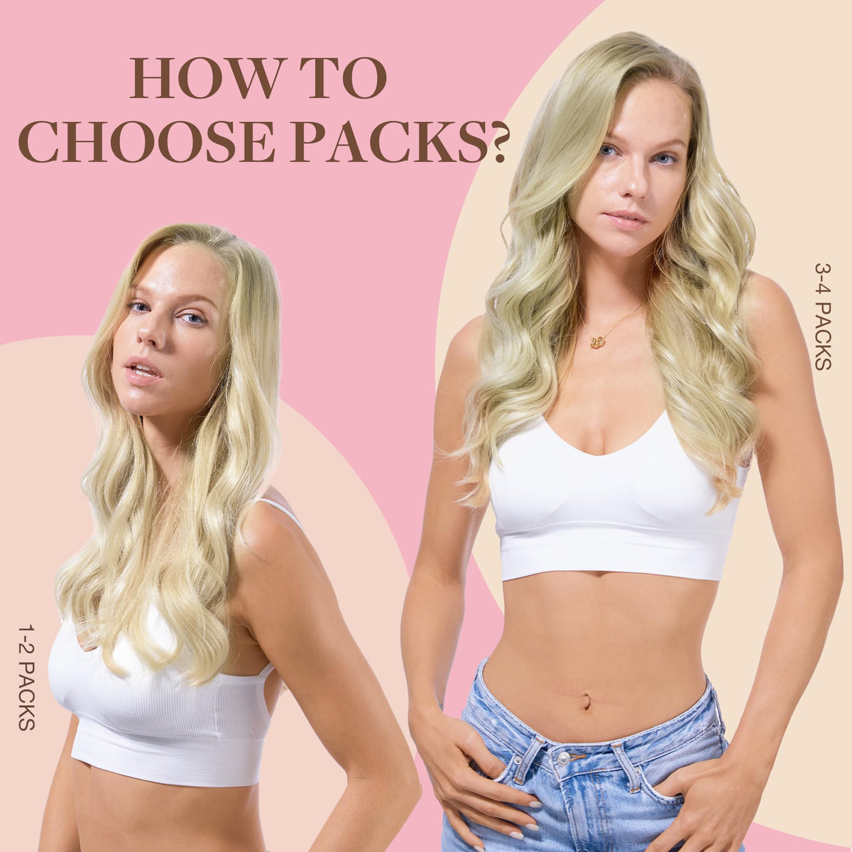 GOO GOO Tape in Hair Extensions 22 inch Ash Blonde on model