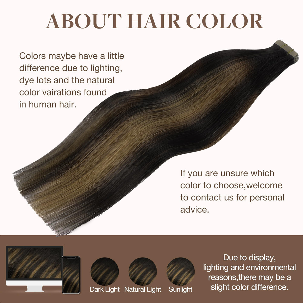 GOO GOO Tape in Hair Extensions 22inch showing application process
