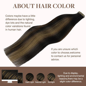 GOO GOO Tape in Hair Extensions 22inch showing application process