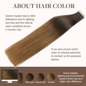 GOO GOO Tape in Hair Extensions 24 inch Chocolate Dip length comparison