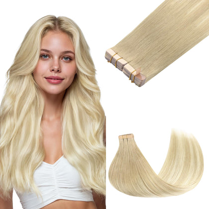 GOO GOO Tape in Hair Extensions 24-inch Natural Blonde Balayage front view