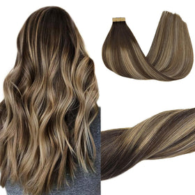 GOO GOO Tape in Hair Extensions 24inch Balayage front view