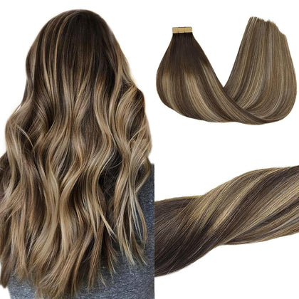 GOO GOO Tape in Hair Extensions 24inch Balayage front view