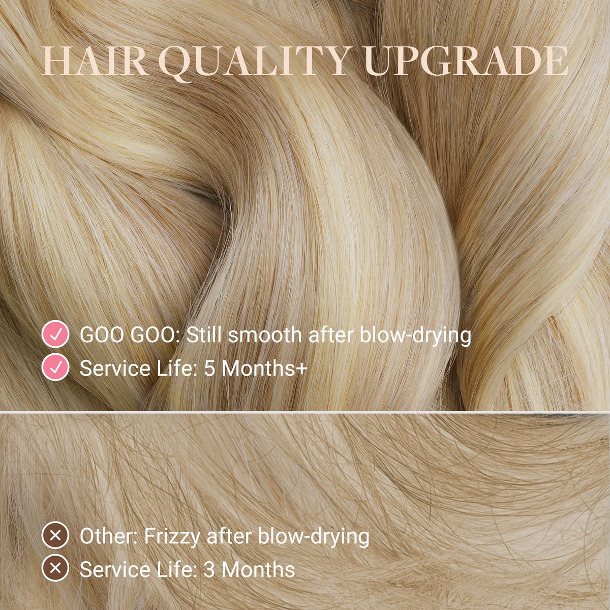 GOO GOO Tape in Hair Extensions 24inch Platinum Blonde packaging