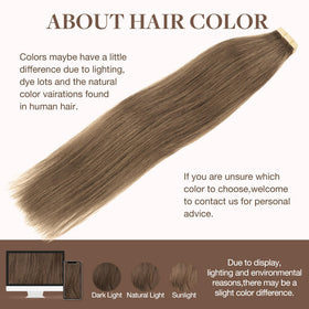 GOO GOO Tape in Hair Extensions 26-inch Light Ash Brown back view