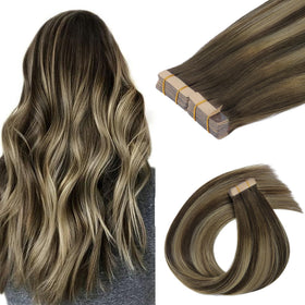 GOO GOO Tape in Hair Extensions 4/26/4 Balayage front view