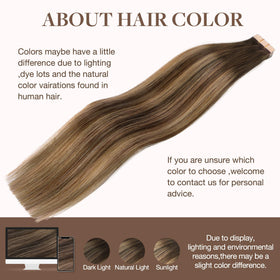 GOO GOO Tape in Hair Extensions 4/27/4 balayage colour swatch
