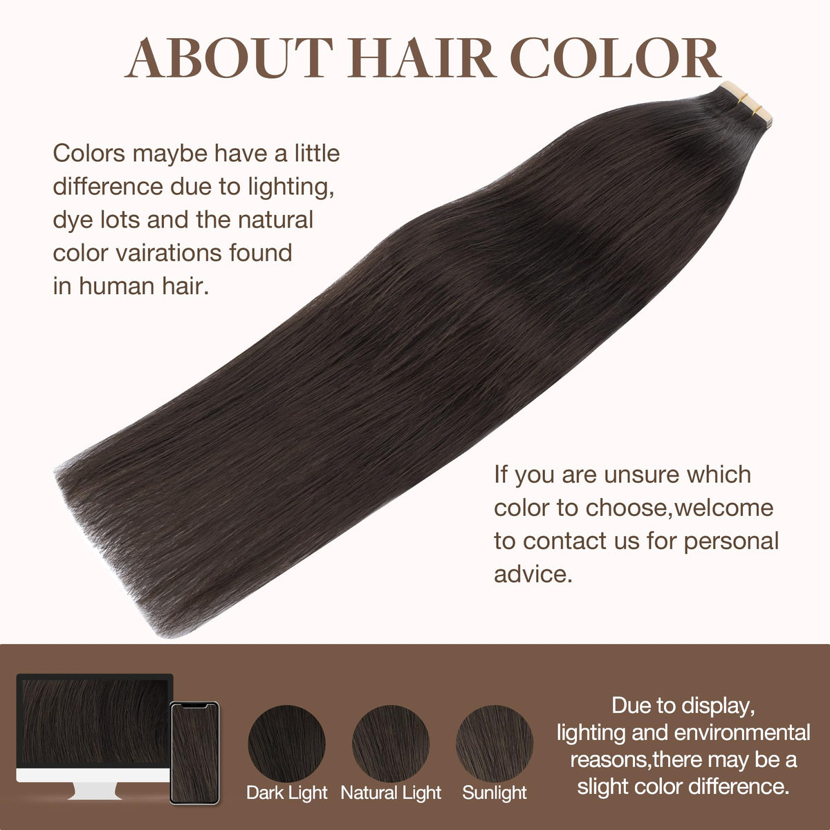 GOO GOO Tape in Hair Extensions 40pcs in 2A Light Brown