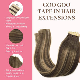 GOO GOO Tape in Hair Extensions 40pcs packaging