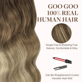 GOO GOO Tape in Hair Extensions 40pcs with heat styling tools