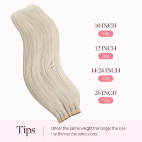 GOO GOO Tape in Hair Extensions 60A Platinum Blonde with heat styling tools
