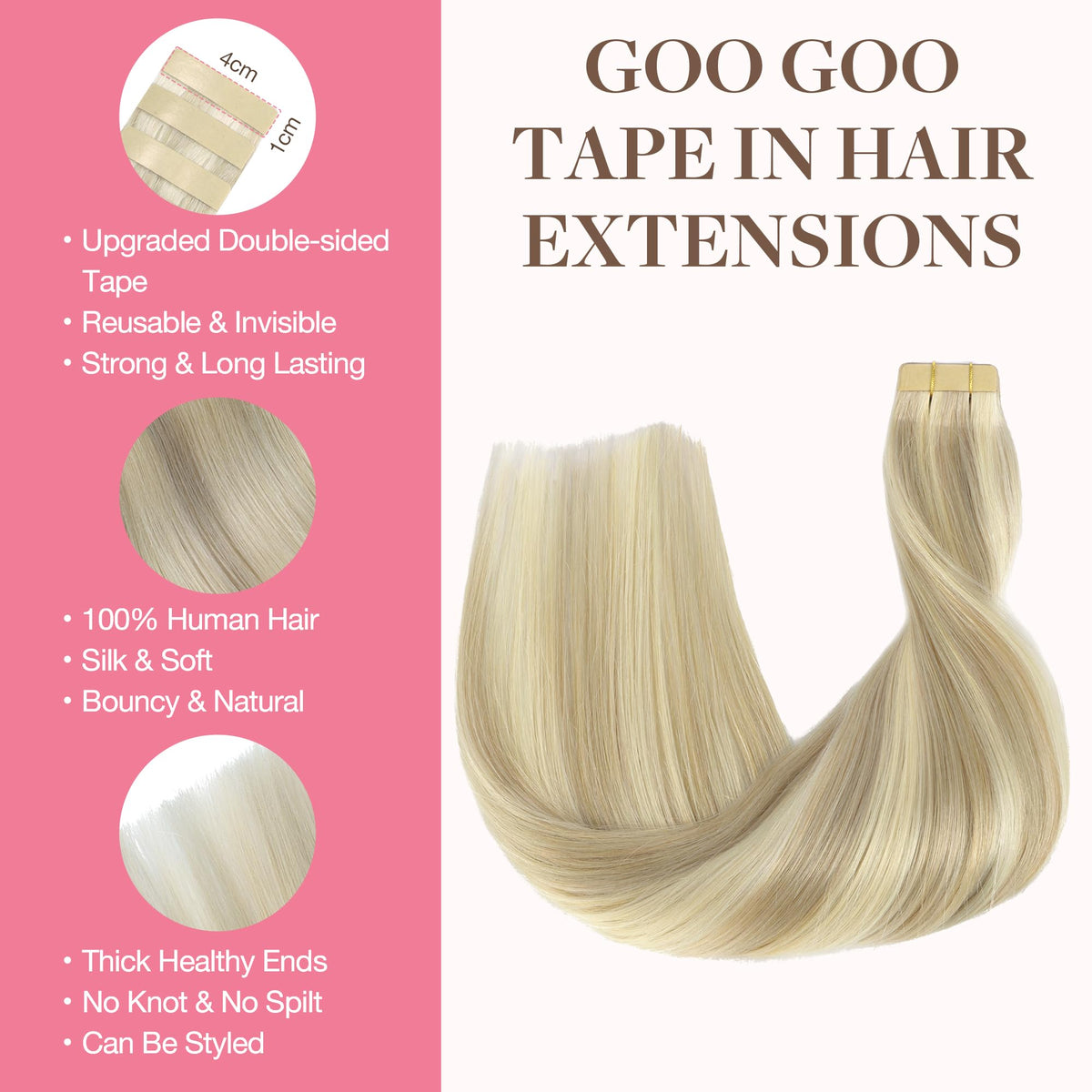 GOO GOO Tape in Hair Extensions 80g packaging