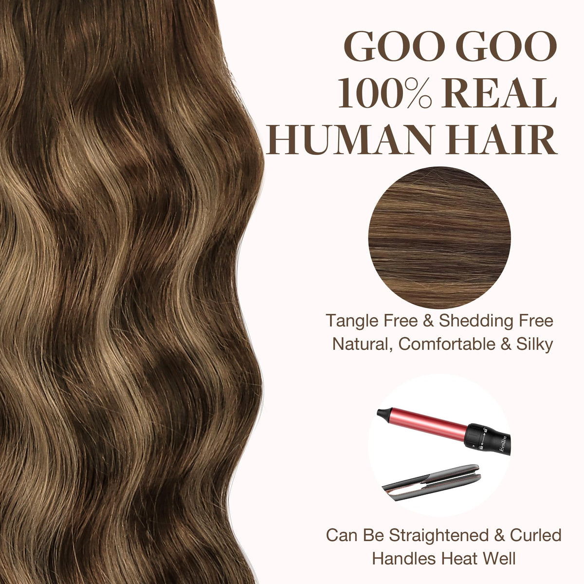 GOO GOO Tape in Hair Extensions after styling