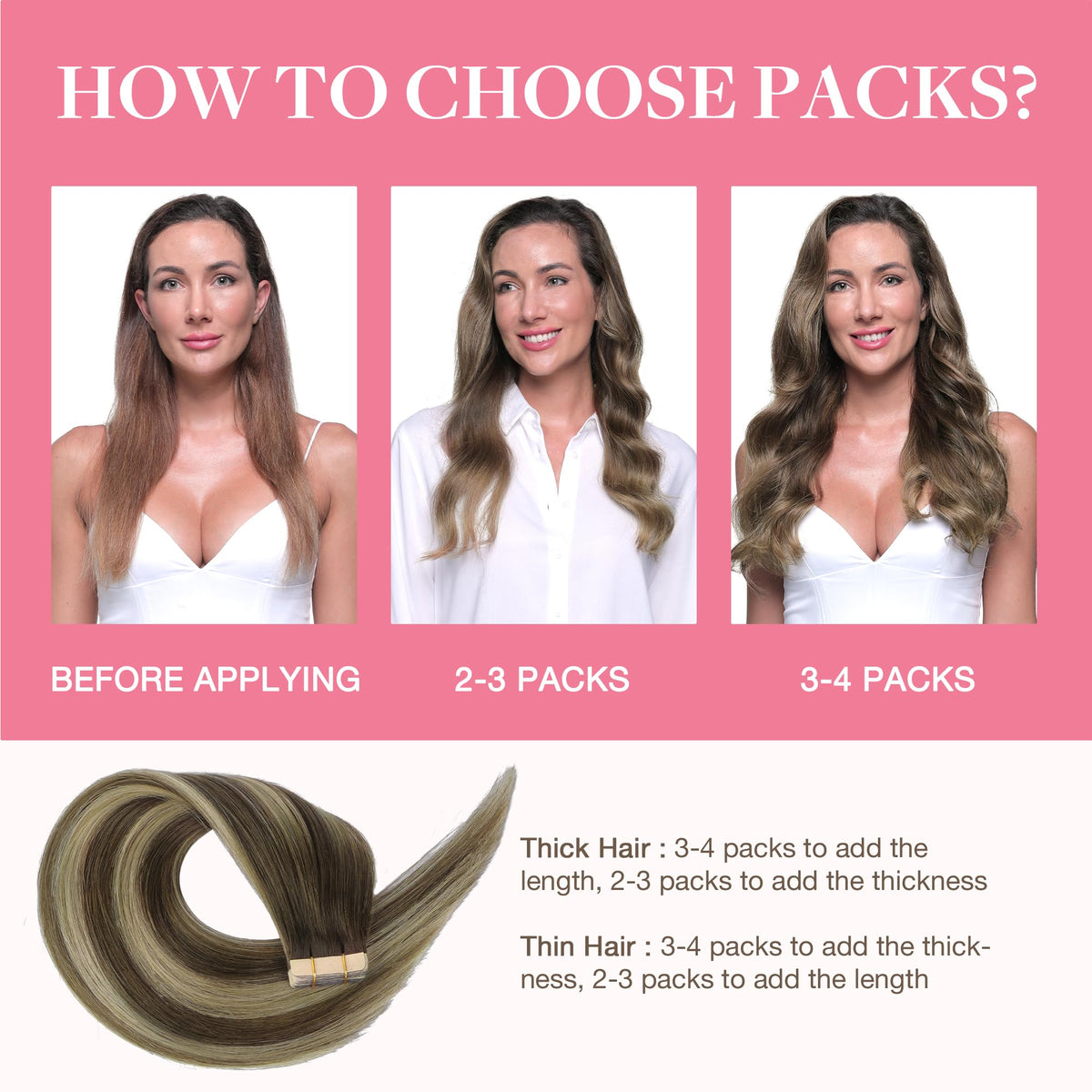 GOO GOO Tape in Hair Extensions application process