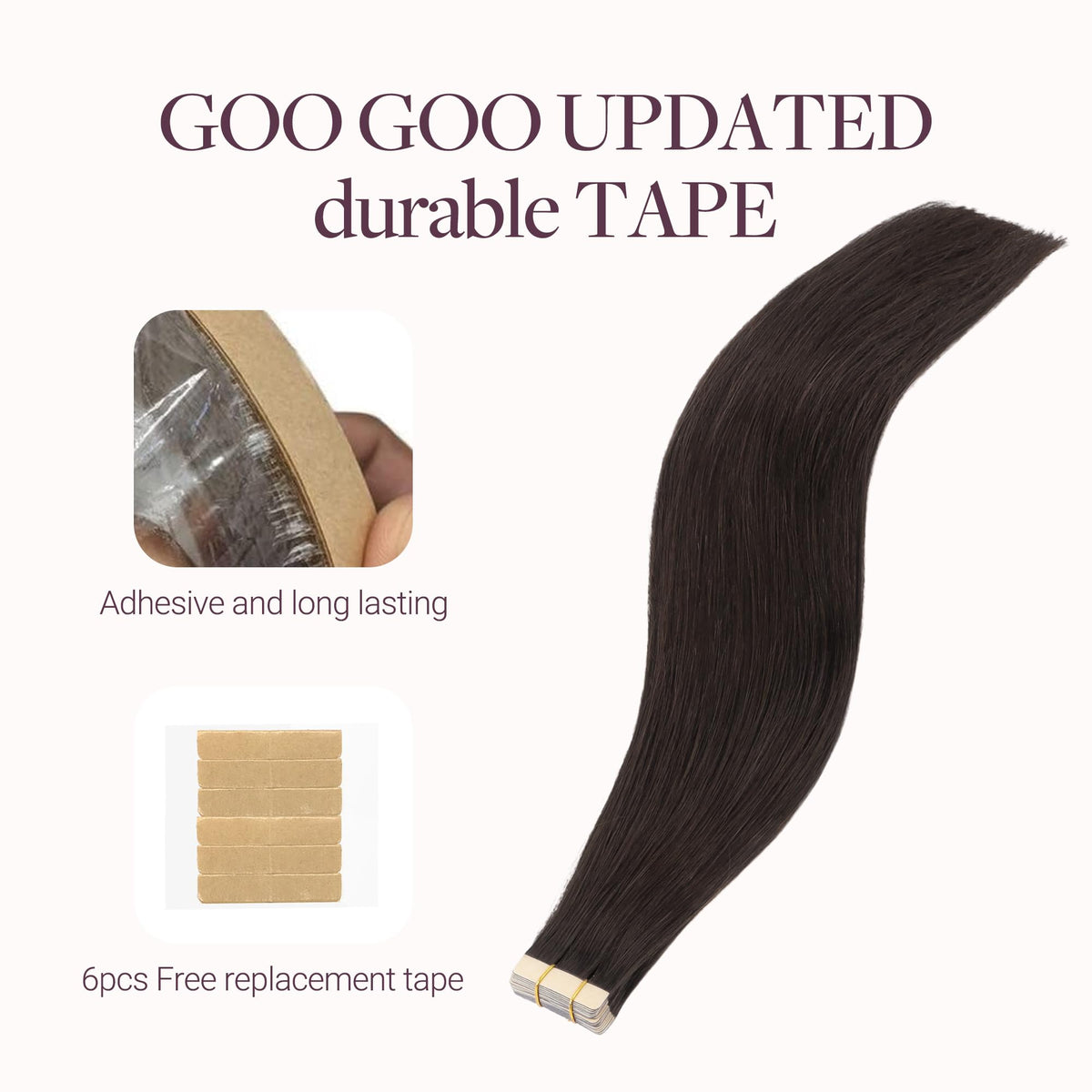 GOO GOO Tape in Hair Extensions before and after application