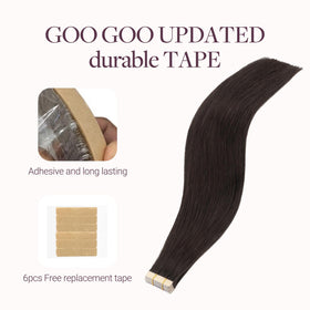 GOO GOO Tape in Hair Extensions before and after application