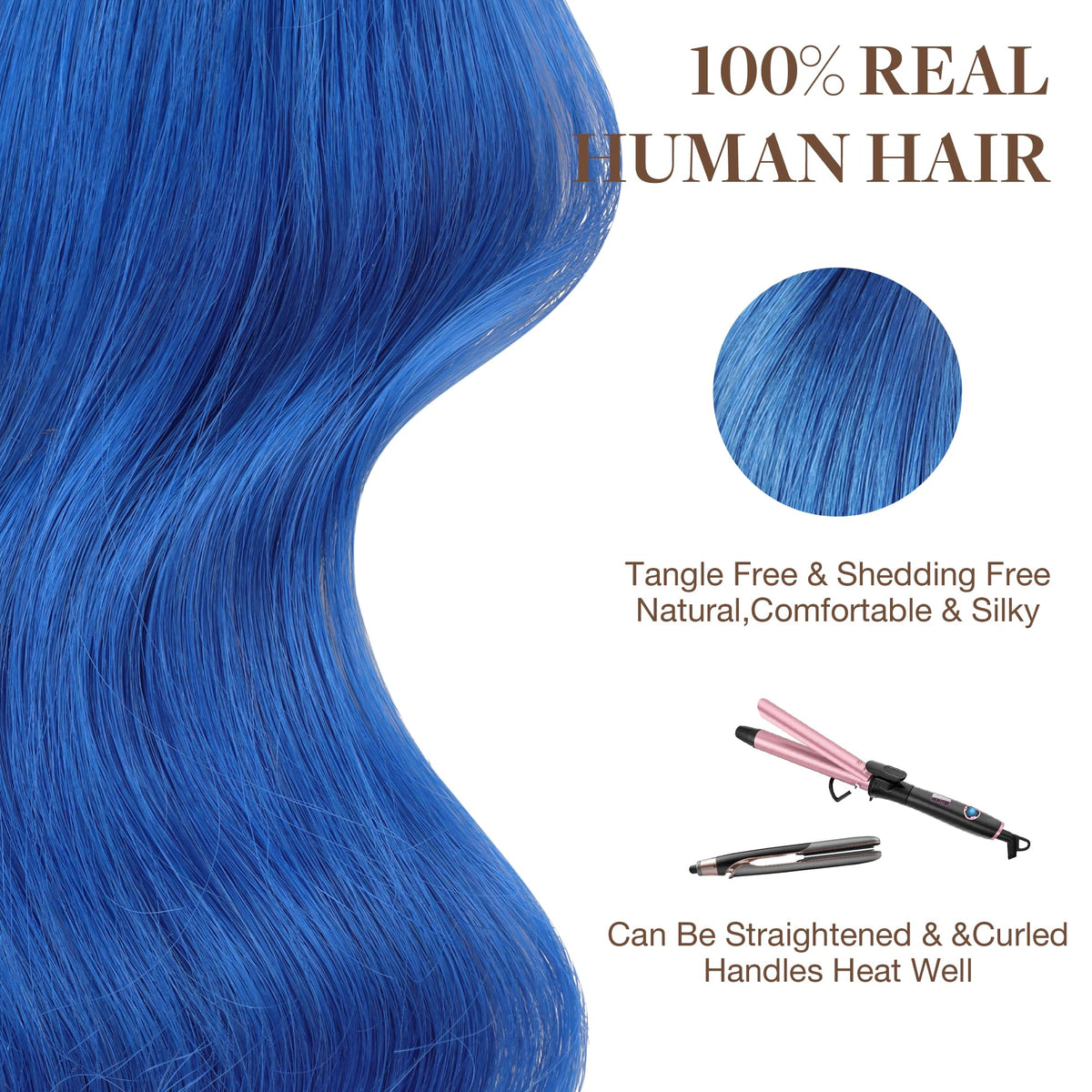 GOO GOO Tape-In Hair Extensions Blue 22 Inch colour variety