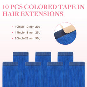 GOO GOO Tape in Hair Extensions Blue close-up of tape
