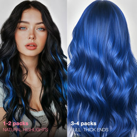 GOO GOO Tape in Hair Extensions Blue texture detail