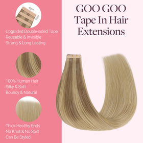GOO GOO Tape in Hair Extensions close-up of hair texture